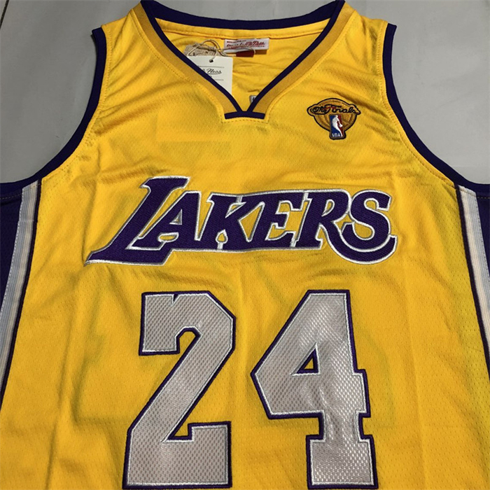 Camiseta Los Angeles Lakers Kobe Bryant NO 24 Mitchell & Ness 2009-10 Amarillo